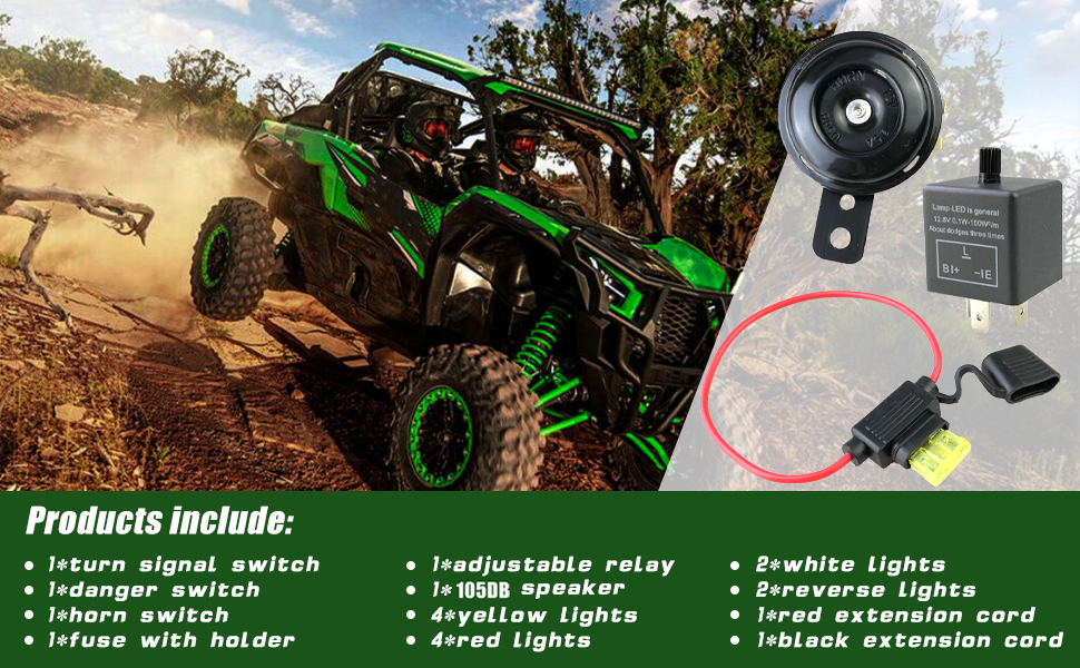 MHAEDWV Universal ATV UTV SXS Turn Signal Kit Turn Signal