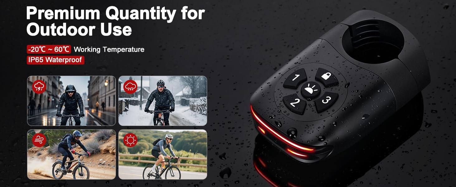 ONVIAN 2 in 1 Bike Alarm with Taillight, USB Rechargeable 105dB Anti-Theft Bicycle Alarm Brake Sensing Rear Light, IP65 Waterproof 4 Modes Safety Flash,Vibration Sensor Ebike Warning 1.5H Fast Charge Visit the Onvian Store Smart Alarm Tail Light6
