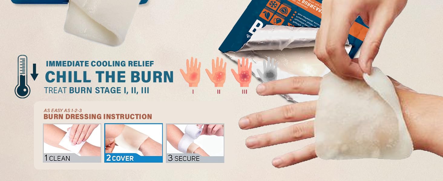 EVERLIT Sterile Burn Dressing Non-Adherent Pain-free Application Instant Cooling Burn-Relief