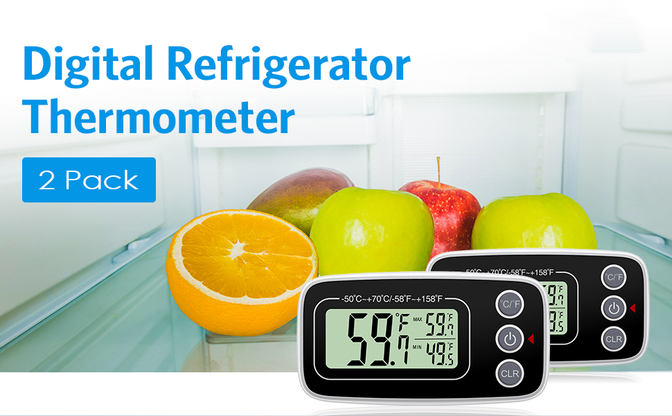 (Upgraded) AMIR Refrigerator Fridge Thermometer, Digital Freezer
