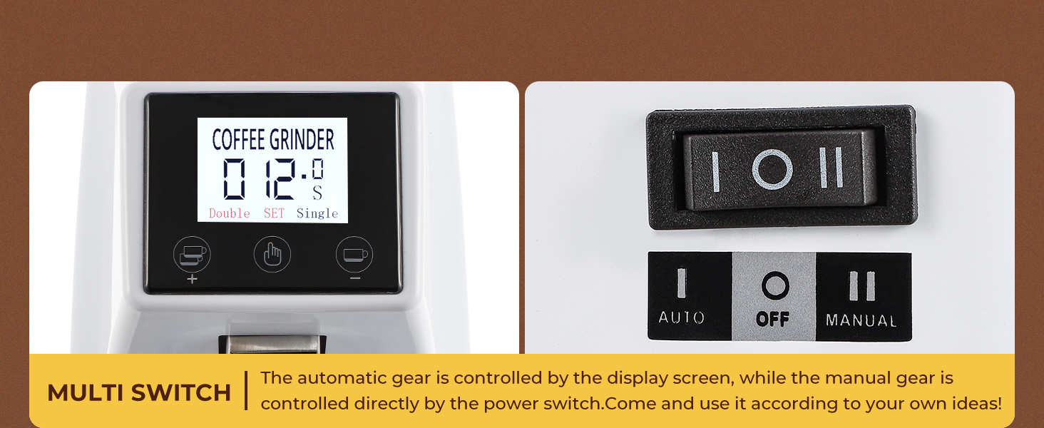 Flyseago Electric Coffee Grinder Flat Burr Grinder Coffee