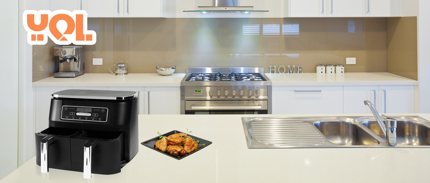 YQL Silicone Air Fryer Liner for Ninja Dual/Instant Vortex/Salter, 2PCS