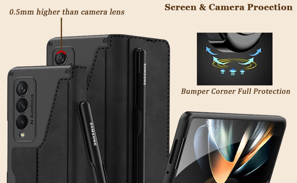 NINKI Carbon Fiber Case Compatible Samsung Galaxy Z Fold 4