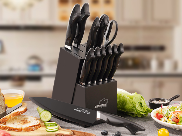 Amazon.com: Amorston Knife Set, 15 Pieces Kitchen Knife Set with