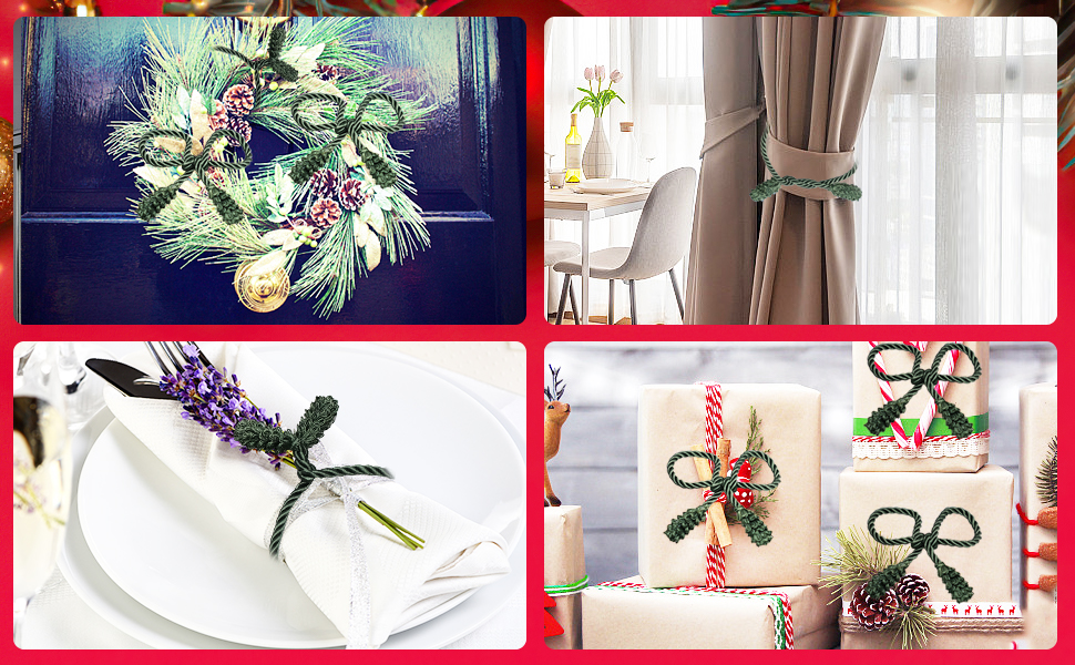 65 Pcs Christmas Garland Ties 20 Inch Reusable Flexible