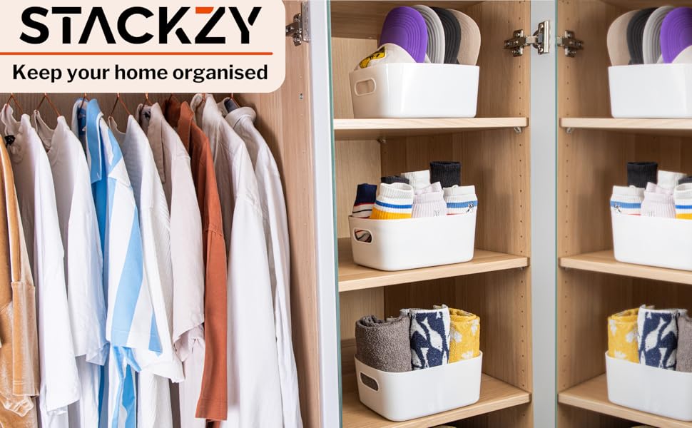 Under Sink Storage Boxes Strong Storage Baskets with Handles Home