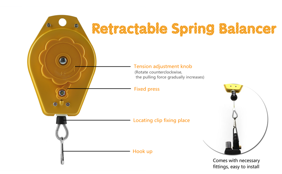 Retractable Spring Balancer, Spring Balancer Hanging Holder, 0.51.5kg