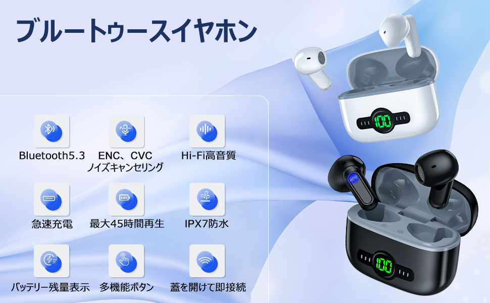 Amazon.co.jp: SAMONIC ワイヤレスイヤホン Bluetooth Type-C