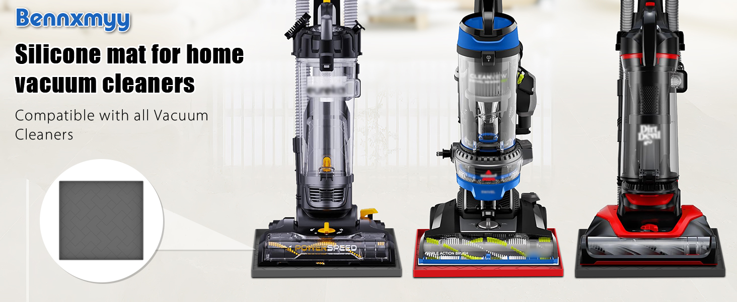 Vacuum Cleaner Silicone Mat,16''x15''x0.7'',Upright Vacuum