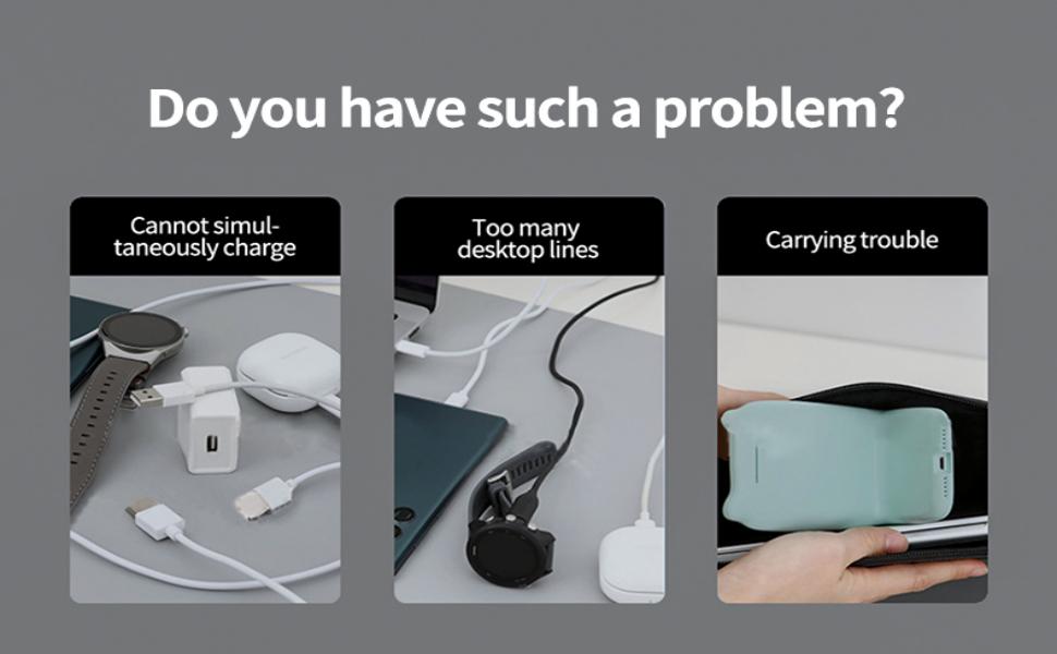 Magsafe Charger, 3-in-1 Foldable Wireless Charging Station, MagSafe Magnetic Charging, Transparent, Portable Charging Station_voghion.com
