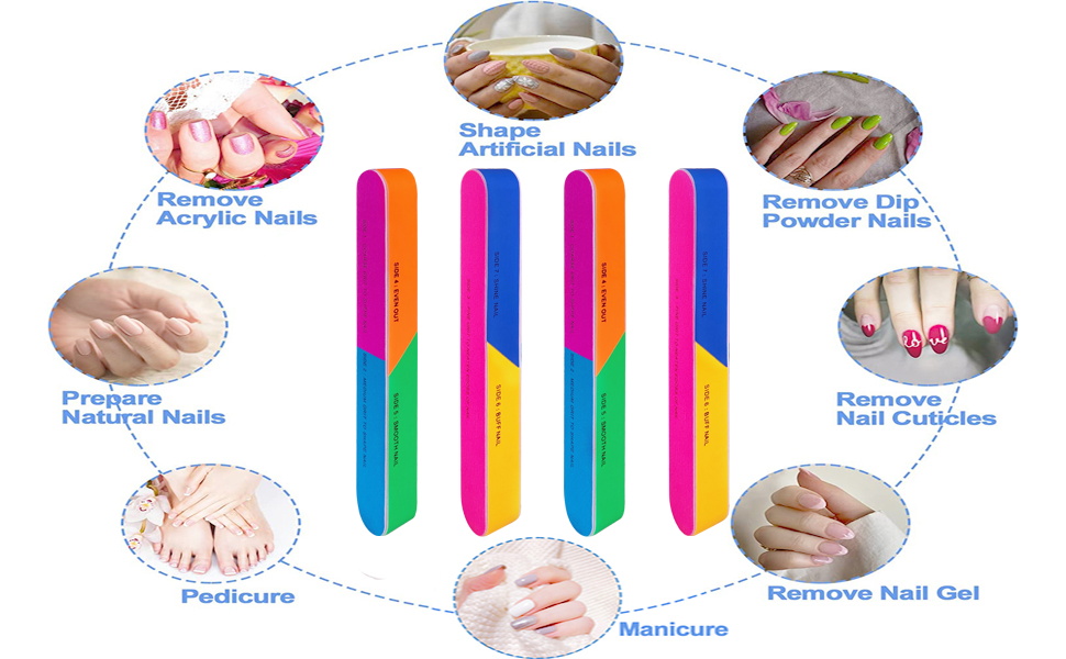 7 Way Nail Buffer (4 Pcs), Nail Buffers Blocks for Natural Nails Shine Smoother
