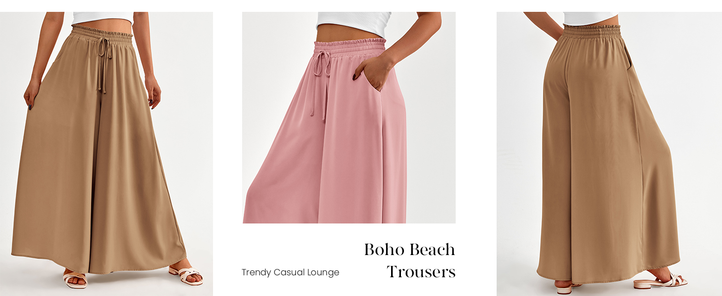 Casual Drawstring High Waisted Palazzo Pants