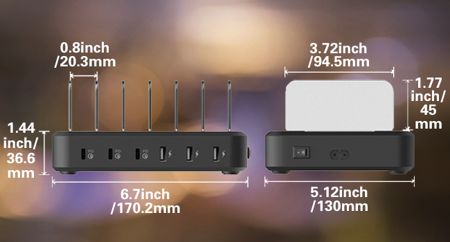 usb and usb c charging station for multiple devices phone charging station fast charger