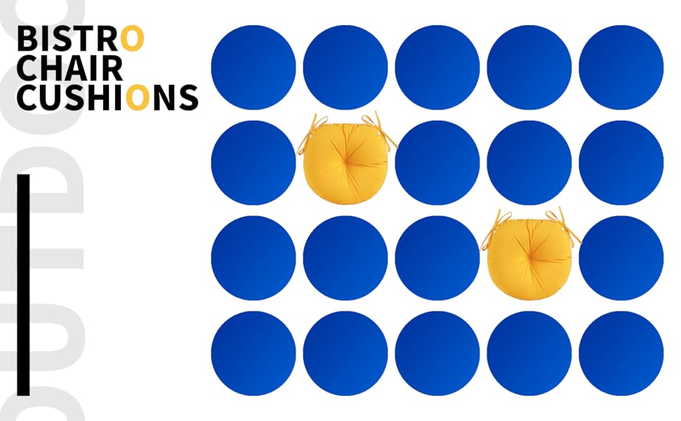 YOOZEKU Outdoor Round Bistro Chair Cushions,15 inch Round