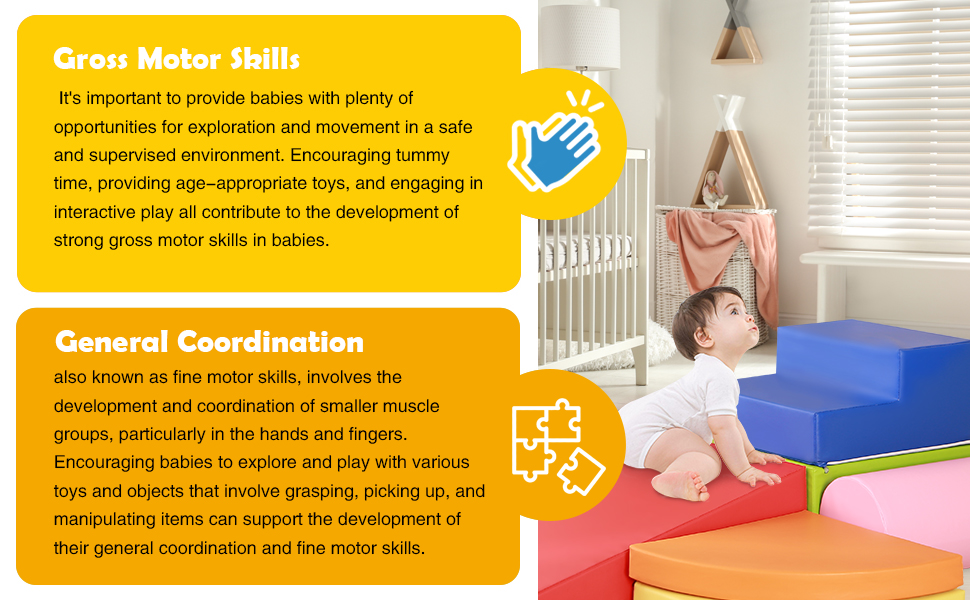 JungleDove 6Piece Set PU Baby Foam Climbing Blocks for