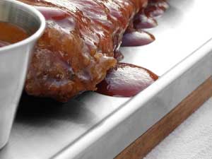 Keep the sauces on the board.