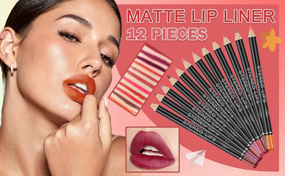 12 Colors Matte Lip Liner