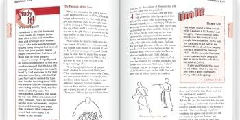 Bible spread featuring the story of John the Baptist