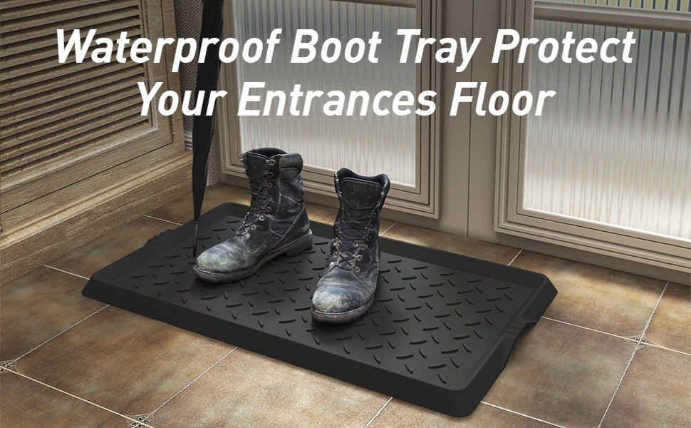 MontVoo Shoe Mat Boot TrayLarge Shoe Tray for Indoor Outdoor Entryway