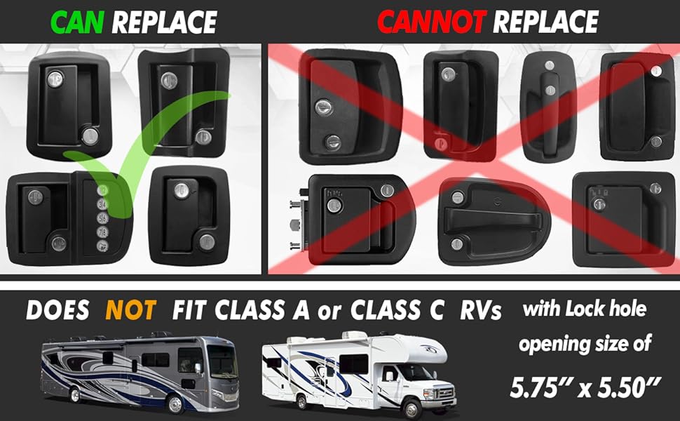 Carmtek RV Keyless Entry Door Lock Latch Handle RV Door Lock with Deadbolt, Keypad and Fob