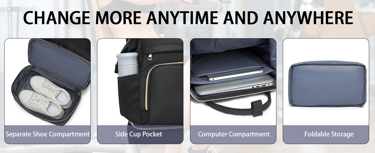 backpack with shoe compartment