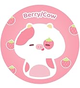 Mewaii 8'' Soft Strawberry Cow Mushroom Pillow Stuffed Animal Plush Plushie Squishy Toy - White