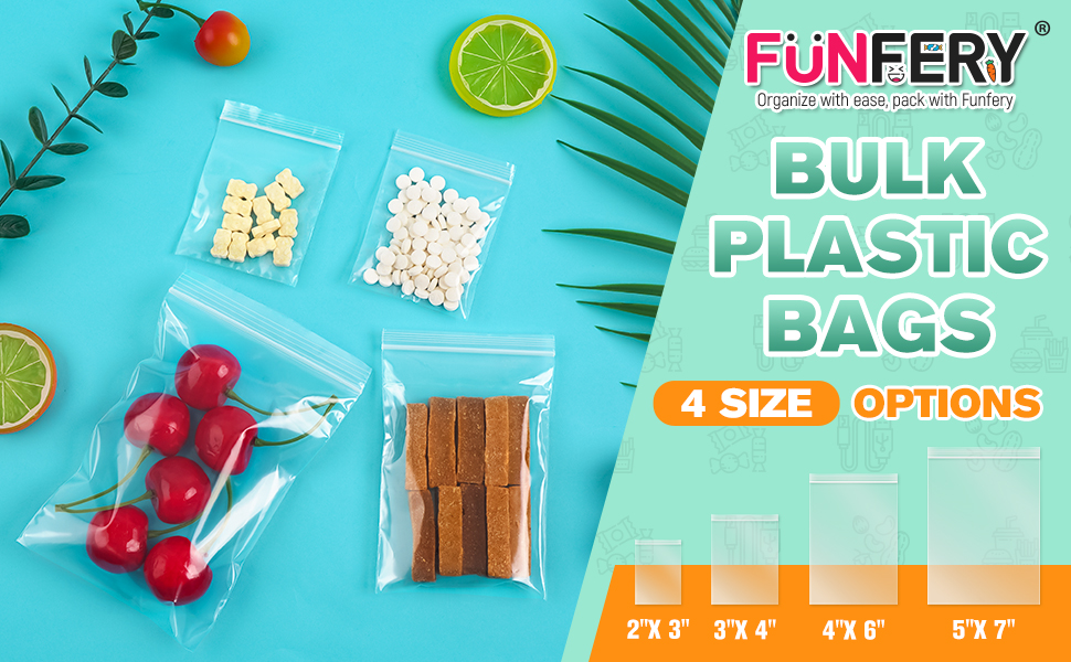 300 Pack Small Plastic Bags Resealable Clear Bags,4”x6” Zip