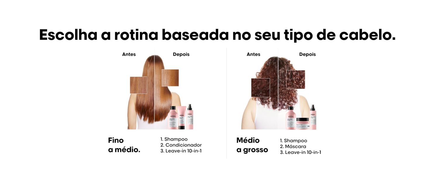 Shampoo, refil, protege a cor e fortalece o cabelo