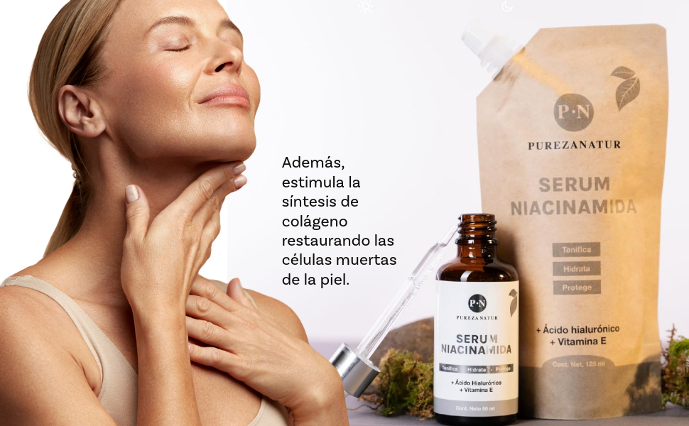 Suero facial Niacinamida B3, Vitamina E y Acido hialurónico 50m| Serum Niacinamide todos tipos piel