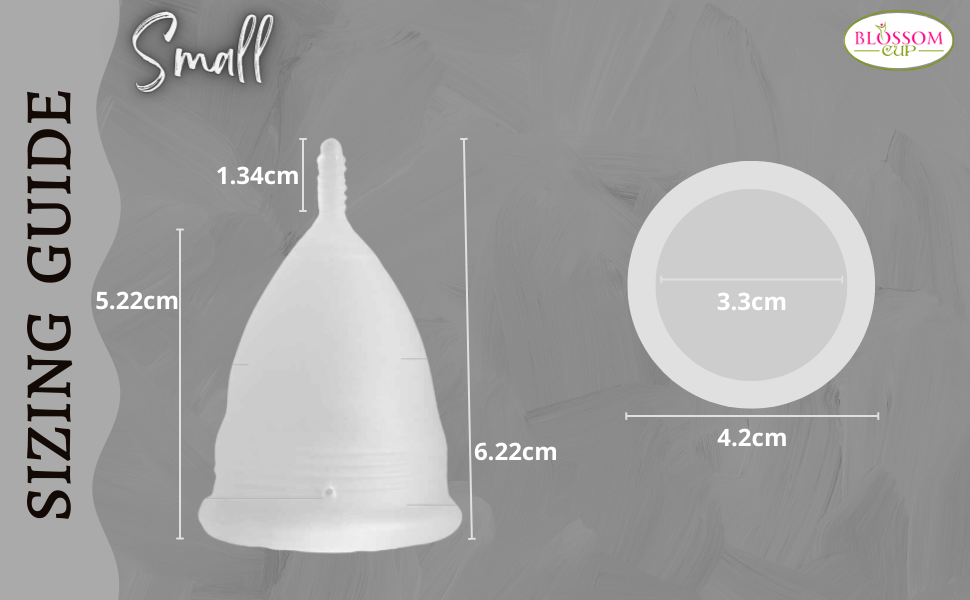 Blossom Cup Small clear Silicone Cup, organic menstrual cup for beginners pad tampons