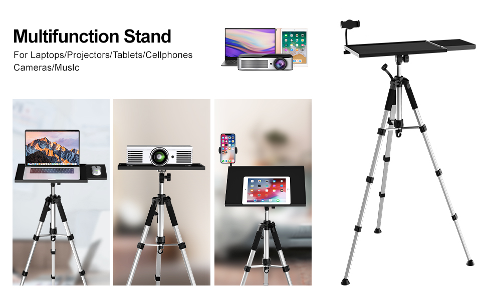 Support universel pour projecteur,Support trépied pour ordinateur portable avec plateau de