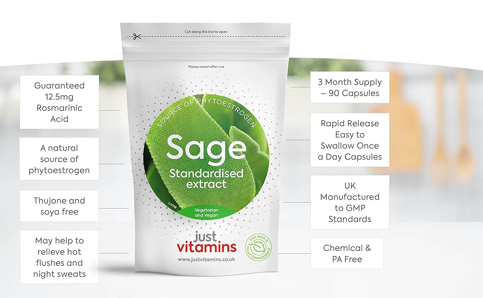 Sage Tablets 3000mg 90 Vegan Capsules, 3 Month Supply High Strength