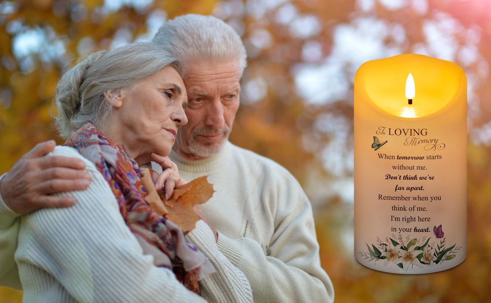 HN HAIINAA Flameless Memorial Candle, Real Wax LED Light