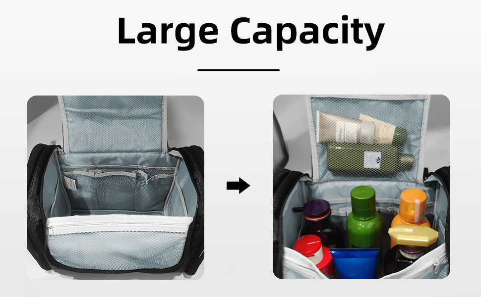 Buruis Extra Large Capacity Toiletry Bag for Women and Men, Hanging Toiletry