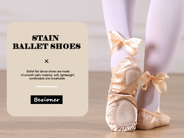 靴 aepine bijou strap satin ballet shoes Bezioner Satin Ballet Dance Shoes Split Leather Sole Pink