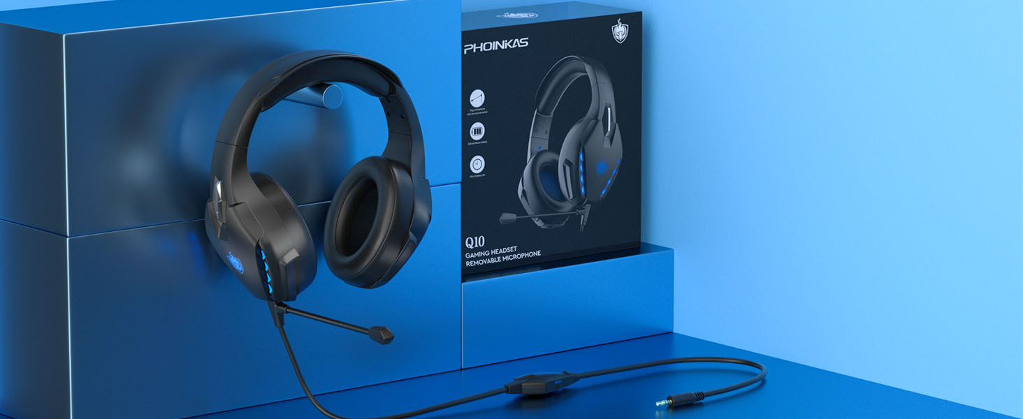 PHOINIKAS Wireless Bluetooth Gaming Headset, Stereo Over