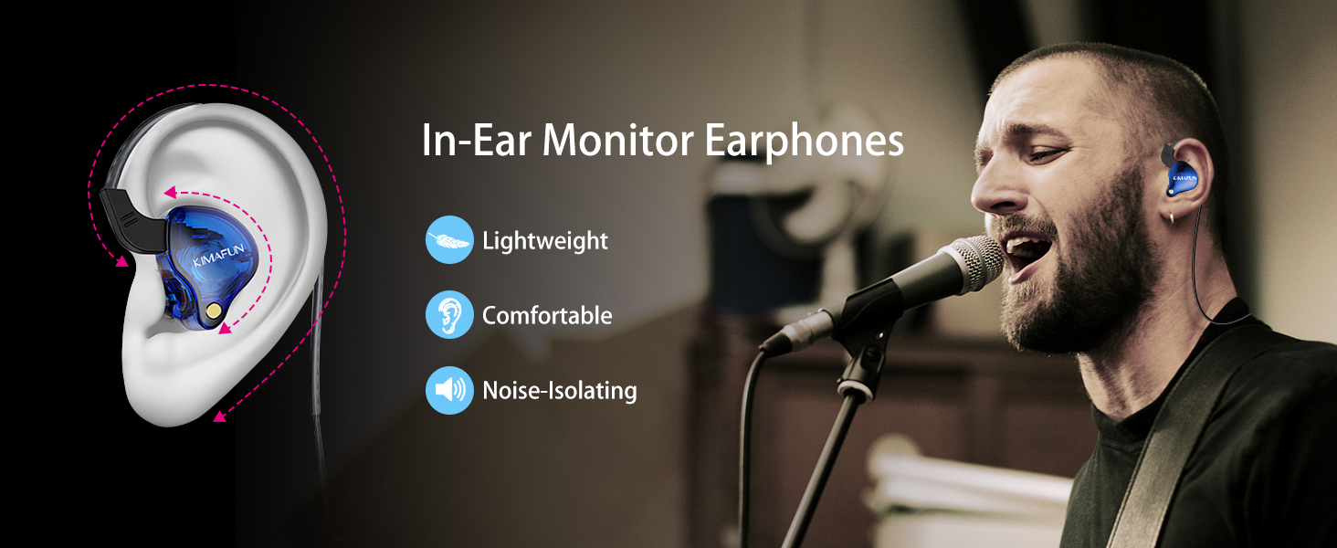 KIMAFUN 2.4G Wireless inEar Monitor System IEM System Transmitter Beltpack Receiver for Stage