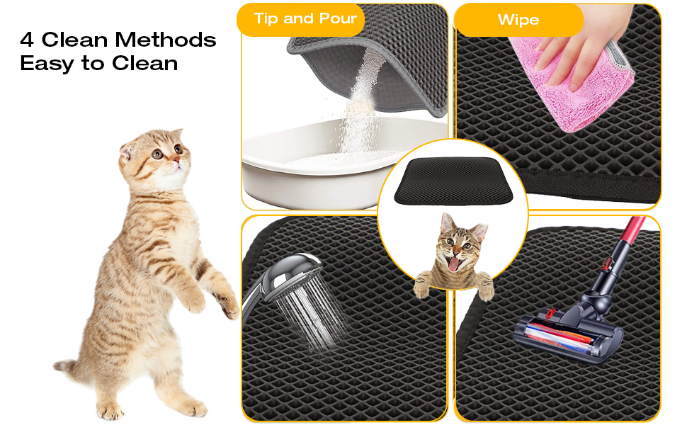 Cat Litter Mat, Double Layer Design Waterproof Urine Proof