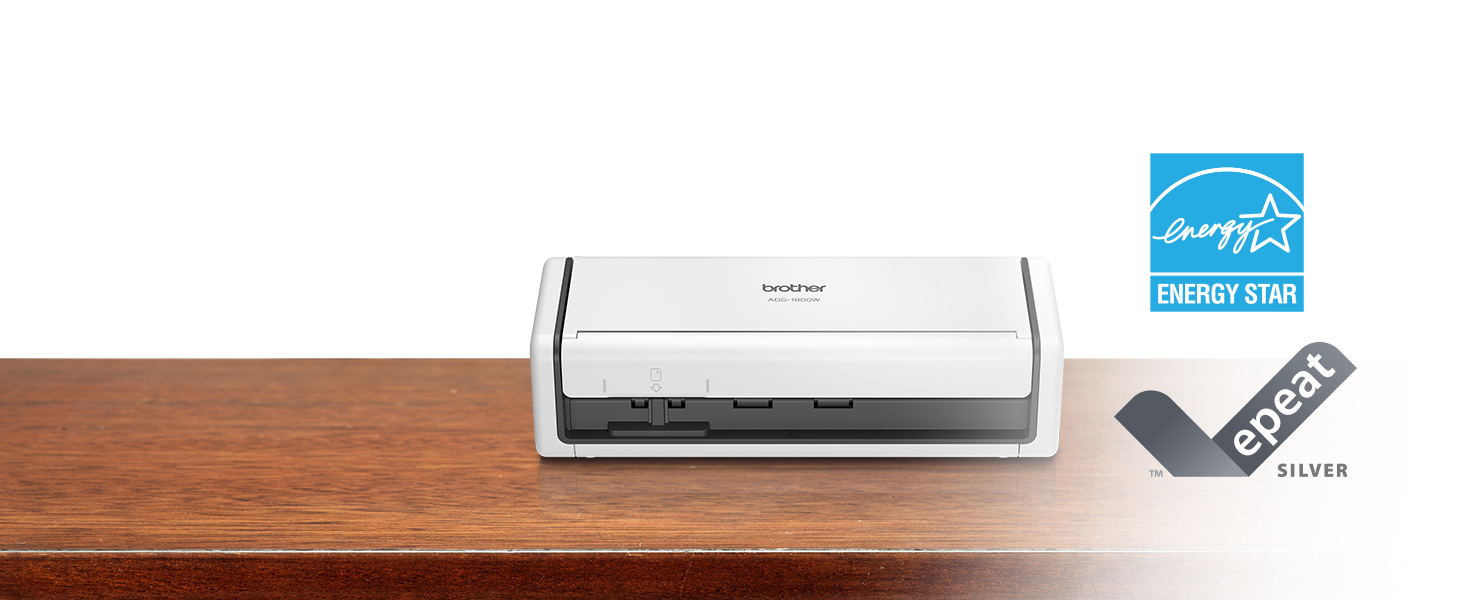 Brother ADS1800W Compact Scanner on desk