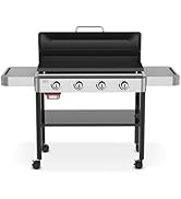 Weber 36" Rust Resistant Liquid Propane Gas Griddle, for Outdoor Grilling, 4 Burners, Black