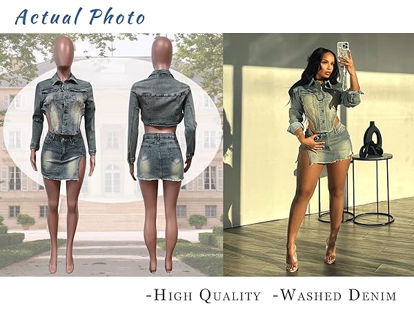 Amazon.com: KANSOON Two Piece Skirt Sets Women Denim Long Amazon.com: KANSOON Two Piece Skirt Sets Women Denim Long