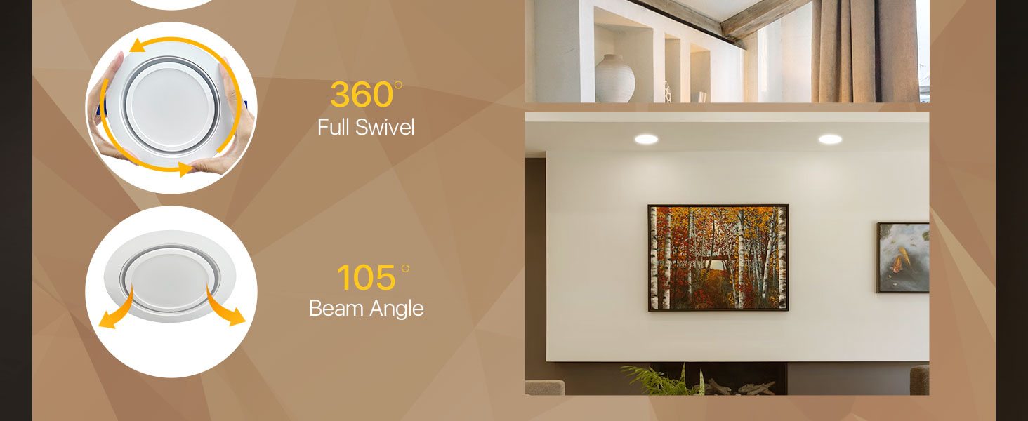 360+90 6 directional led recessed lighting
