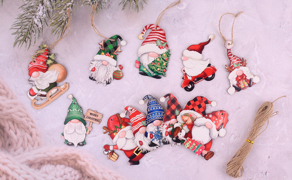 Christmas goblin wooden ornament