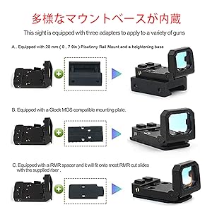 お得！M4用レッドドットサイトとパーツセット Amazon.co.jp: Susici フリップアップ式 レッドドットサイト 折