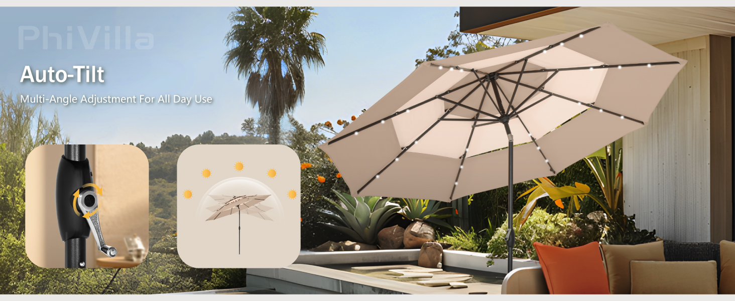 patio umbrella auo tilt