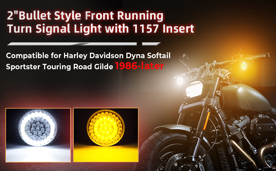 shin93 です。 Amazon.com: Amazicha 1157 Front LED Turn Signals Motorcycle