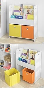 SoBuy Children's Storage Book Shelf Storage Display Rack Holder,KMB01-W 18 KMB27-W