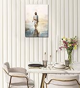 Jesus Walking On Water Wall Art God Poster Picture Religious Bible Verse Canva Christian Nursery ...