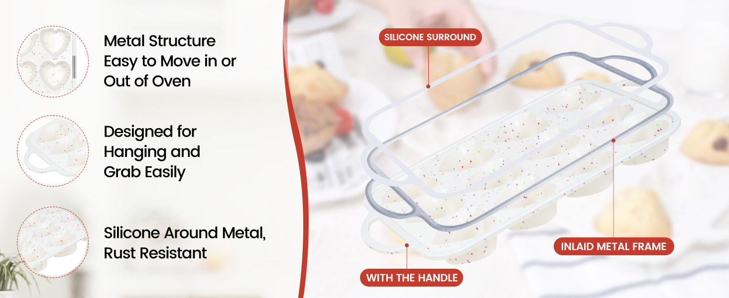 heart shape cake mold with metal frame