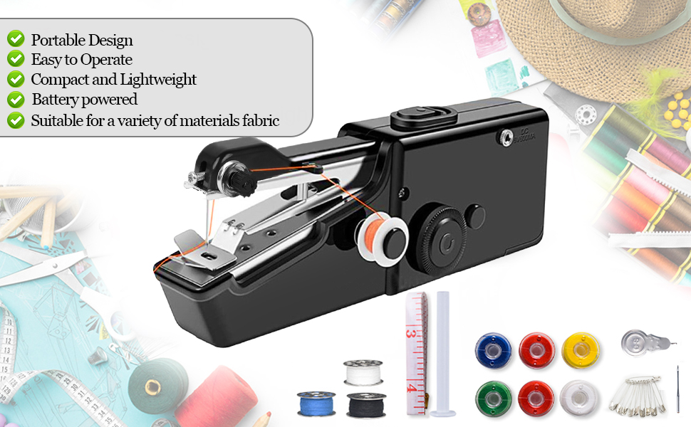Cordless Portable Electric Sewing Machine with Sewing Accessories
